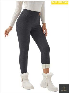 Fleece Lined Thermal Leggings High Waisted Winter Warm Pants